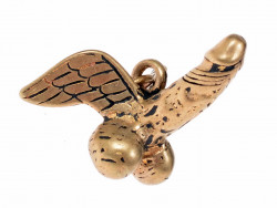 Winged phallus pendant - bronze