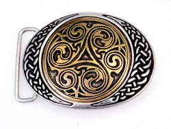 Two-tone Celtic buckle: silver + brass