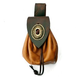 Late medieval leather pouch bag
