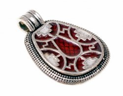 Cloisonn pendant - silver 