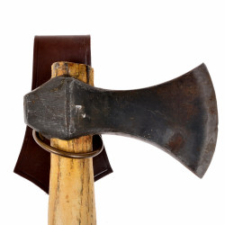 Medieval axe holder in use