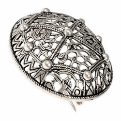 Oval brooch - silver plated