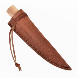 Viking knife inside leather sheath