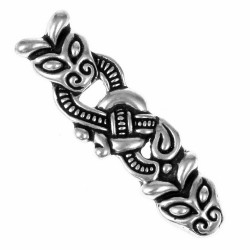 Viking strap end - silver plated