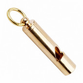 Brass signal whistle