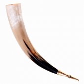 Viking drinking horn with raven's head