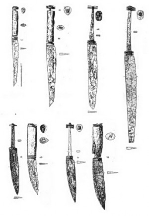 Messer aus dem Hochmittelalter nach Funden aus Brandenburg
