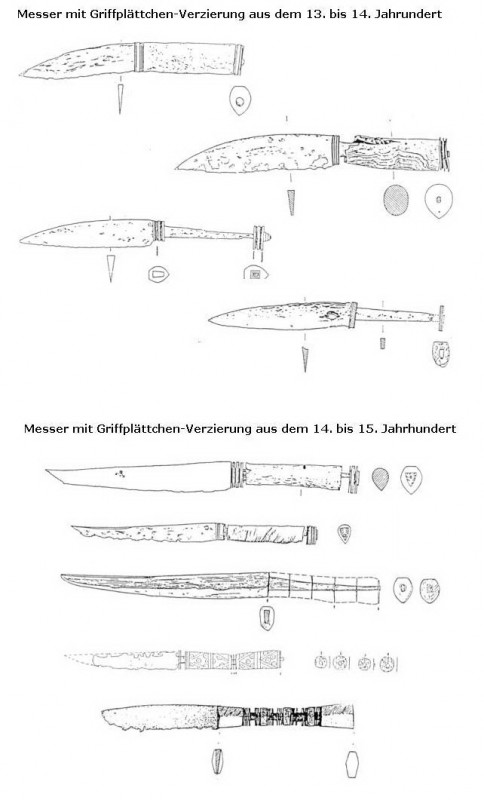 Mittelalter-Messer mit Griffplättchen
