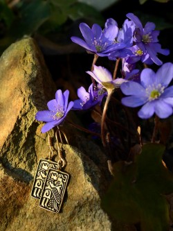 Guldgubbe earrings in nature