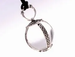 Medieval ball pendant - silver plated