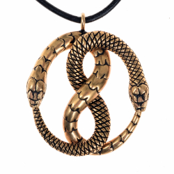 Double Ouroboros pendant - bronze
