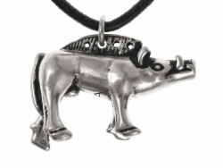 Celtic boar pendant - silver
