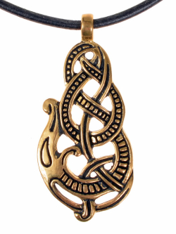 Viking serpent pendant - bronze