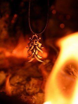 Viking mask pendant in nature