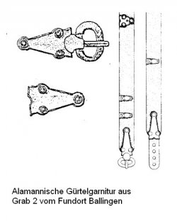 Original Alamannic belt fittings