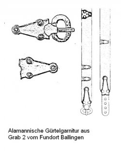 Alamannische Grtelgarnitur Original