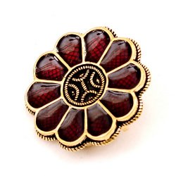 Almandine disc brooch with Cloisonne