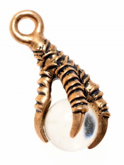 Claw pendant with glass ball