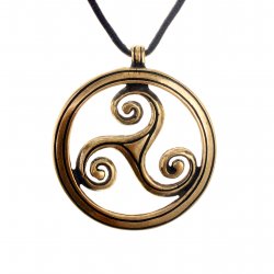 Triskelion pendant - brass