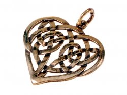 Celtic heart charm - bronze