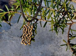 Celtic knot charm in nature