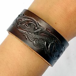 Leather Wristband in 3 cm - Arabesque