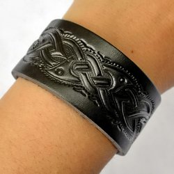 Leather Wristband in 3 cm - Celtic