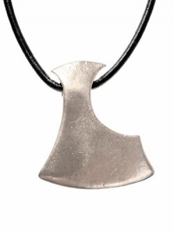 Bearded axe amulet - silver plated
