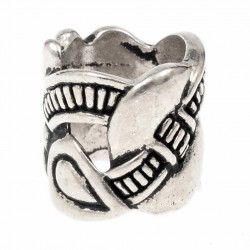 Viking beard bead - silver plated 