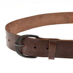 Belt with forged buckle - brown