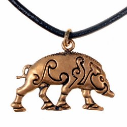 Celtic boar amulet - bronze