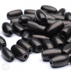 Oval bone beads - black