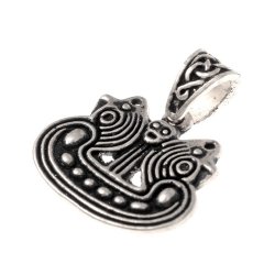 Viking ship charm - silver