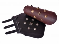 Leather arm guard with metal studs