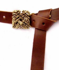 Larp-Belt celtic dogs - brown
