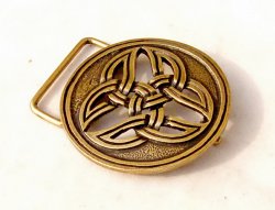 Belt buckle with Celtic triad - brass