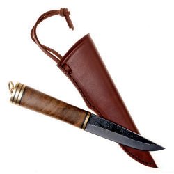 Viking knife with leather sheath