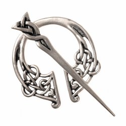 Celtic ring brooch - silver plated