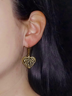 Celtic earrings in use