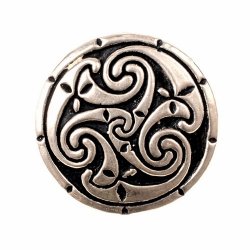 Celtic disc brooch - silver plated