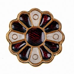 Almandine brooch with Cloisonne