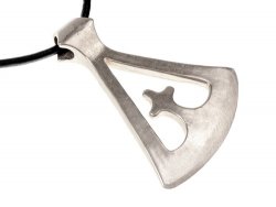 Viking cross axe pendant - silver