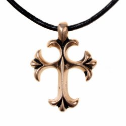 Medieval cross amulet - bronze