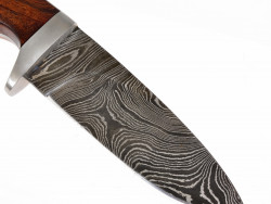 Jagdmesser Damast - Holz / Stahl