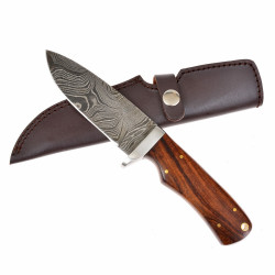 Jagdmesser Damast - Holz / Stahl