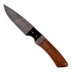 Jagdmesser Damast - Walnuss / Horn