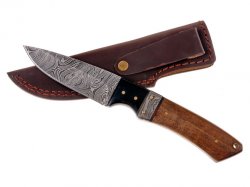 Jagdmesser Damast - Walnuss / Horn