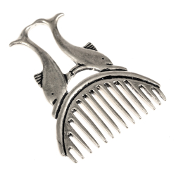 Roman dolphin comb - silver
