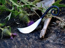 Hand forged druids knife