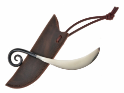 Druids knife in leather sheath